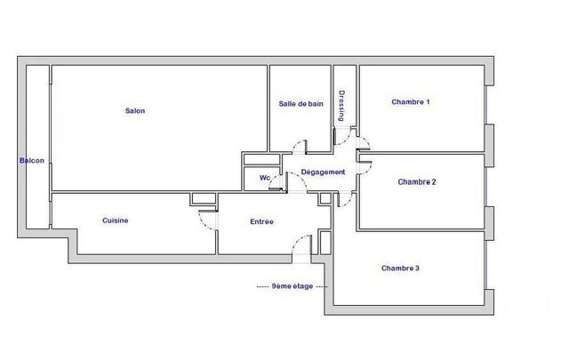 Appartement F4 à vendre - 4 pièces - 82.75 m2 - PARIS - 75020 - ILE-DE-FRANCE - Century 21 Alexandre Dumas
