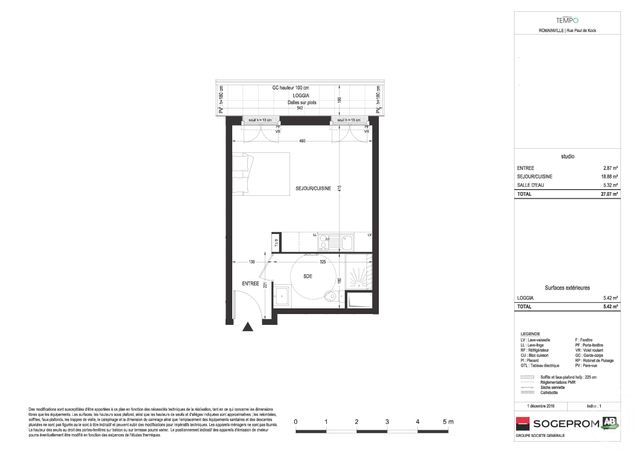 Appartement F1 à louer - 1 pièce - 27.07 m2 - ROMAINVILLE - 93 - ILE-DE-FRANCE - Century 21 Alexandre Dumas